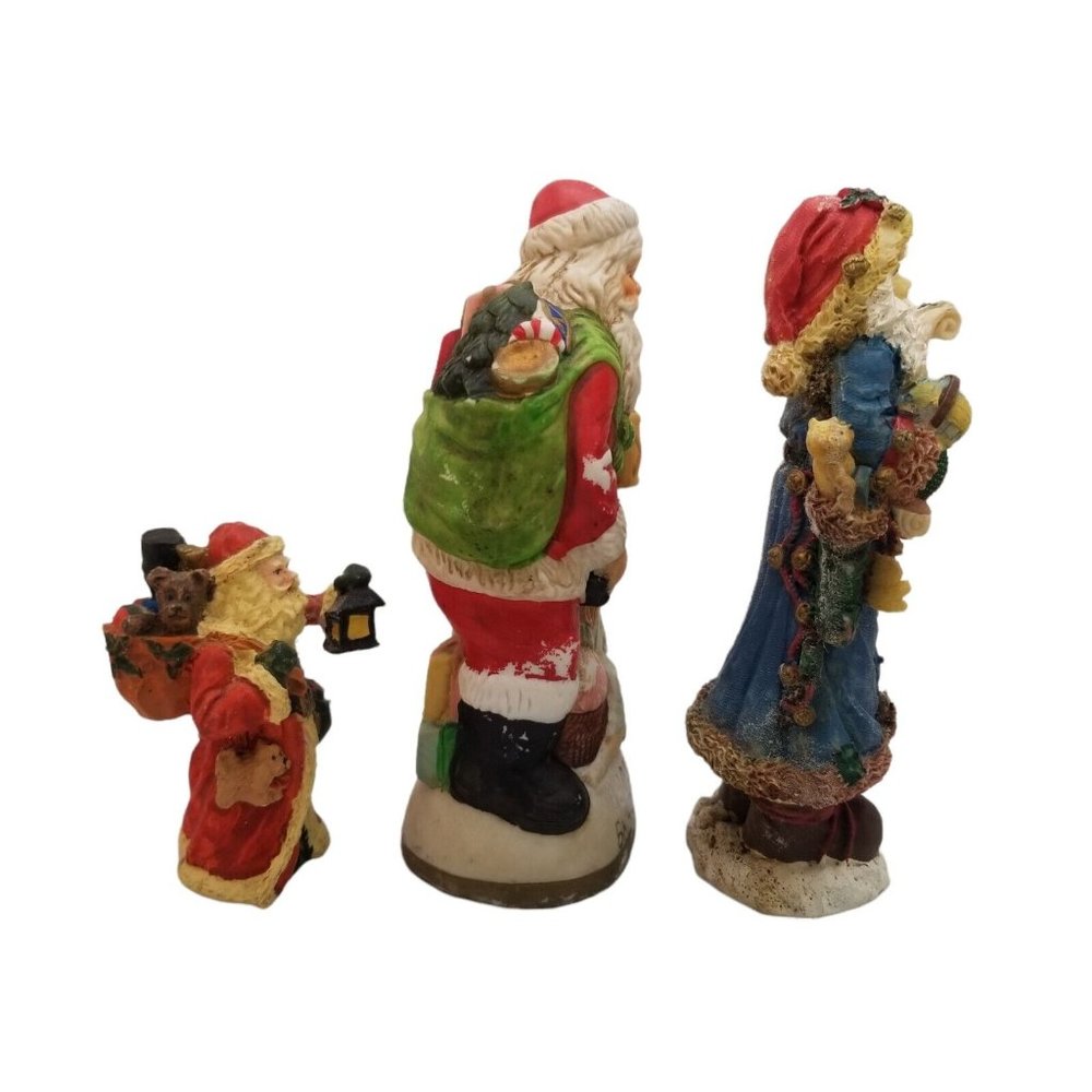 Vintage Santa Claus Figurine Lot Christmas Holiday Decor Figures Resin St. Nick - Picture 7 of 8